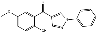 (2-HYDROXY-5-METHOXY-PHENYL)-(1-PHENYL-1H-PYRAZOL-4-YL)-METHANONE 结构式