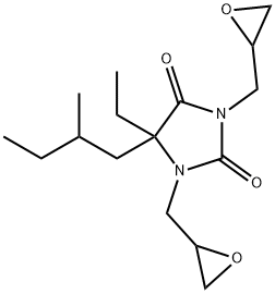 5-ethyl-5-(2-methylbutyl)-1,3-bis(oxiranylmethyl)imidazolidine-2,4-dione 结构式