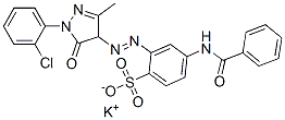 potassium 4-benzamido-2-[[1-(2-chlorophenyl)-4,5-dihydro-3-methyl-5-oxo-1H-pyrazol-4-yl]azo]benzenesulphonate Structure