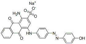 sodium 1-amino-9,10-dihydro-4-[[4-[(4-hydroxyphenyl)azo]phenyl]amino]-9,10-dioxoanthracene-2-sulphonate Structure