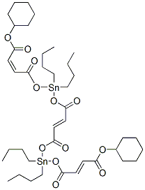 dicyclohexyl 6,6,13,13-tetrabutyl-4,8,11,15-tetraoxo-5,7,12,14-tetraoxa-6,13-distannoctadeca-2,9,16(Z)-trienedioate 结构式