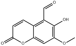 2H-1-Benzopyran-5-carboxaldehyde, 6-hydroxy-7-methoxy-2-oxo- 结构式
