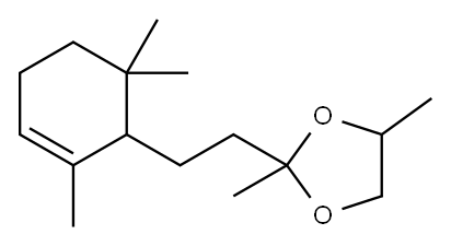 2,4-dimethyl-2-[2-(2,6,6-trimethyl-2-cyclohexen-1-yl)ethyl]-1,3-dioxolane 结构式