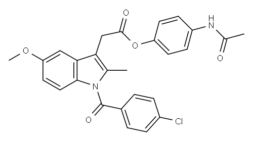 4-(acetylamino)phenyl 1-(4-chlorobenzoyl)-5-methoxy-2-methyl-1H-indole-3-acetate Structure