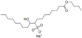 sodium 1-butyl 10-hydroxy-9-sulphonatooctadecanoate 结构式