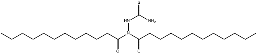 Dodecanoic acid 2-(aminothioxomethyl)-2-(1-oxododecyl) hydrazide Structure