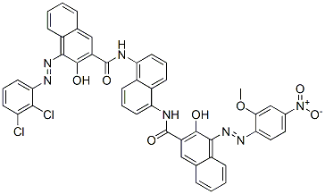 4-[(2,3-dichlorophenyl)azo]-3-hydroxy-N-[5-[[[3-hydroxy-4-[(2-methoxy-4-nitrophenyl)azo]-2-naphthyl]carbonyl]amino]-1-naphthyl]naphthalene-2-carboxamide 结构式