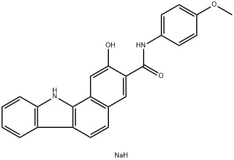 sodium 2-oxido-N-(4-methoxyphenyl)-11H-benzo[a]carbazole-3-carboxamidate 结构式