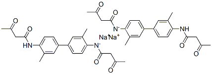 N,N'-(3,3'-dimethyl[1,1'-biphenyl]-4,4'-diyl)bis[3-oxobutyramide], disodium salt 结构式