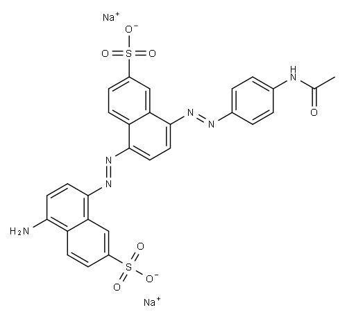disodium 8-[(4-acetamidophenyl)azo]-5-[(4-amino-7-sulphonatonaphthyl)azo]naphthalene-2-sulphonate 结构式