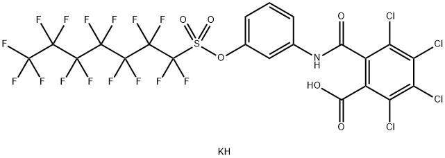 2,3,4,5-四氯-6-[[[3-[[(十五氟庚基)磺酰基]氧]苯基]氨基]羰基]苯甲酸单钾盐, 68541-01-5, 结构式