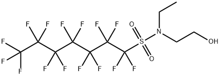 N-ethyl-1,1,2,2,3,3,4,4,5,5,6,6,7,7,7-pentadecafluoro-N-(2-hydroxyethyl)heptane-1-sulphonamide 结构式