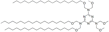 tris(methoxymethyl)tris[(octadecyloxy)methyl]-1,3,5-triazine-2,4,6-triamine Structure