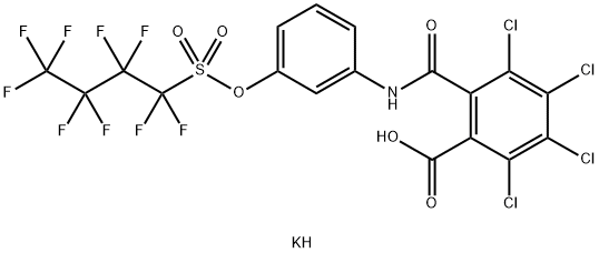2,3,4,5-四氯-6-[[[3-[[(九氟丁基)磺酰基]氧]苯基]氨基]羰基]苯甲酸单钾盐 结构式