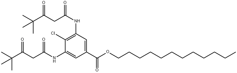 dodecyl 4-chloro-3,5-bis[(4,4-dimethyl-1,3-dioxopentyl)amino]benzoate 结构式