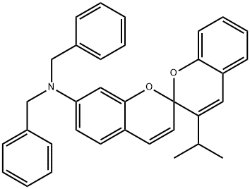 N,N-dibenzyl-3'-isopropyl-2,2'-spirobi[2H-1-benzopyran]-7-amine 结构式