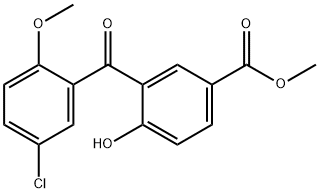 3-(5-Chloro-2-methoxybenzoyl)-4-hydroxybenzoic acid methyl ester 结构式