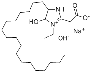 SODIUM CARBOXYMETHYLSTEARYLHYDROXY-ETHYL IMIDAZOLINIUM HYDROXIDE, 68608-63-9, 结构式