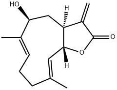 (3aS,5S,6E,10E,11aR)-3a,4,5,8,9,11a-Hexahydro-5-hydroxy-6,10-dimethyl-3-methylenecyclodeca[b]furan-2(3H)-one 结构式