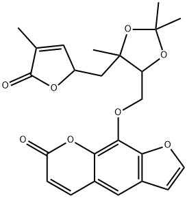 9-[[5-[(2,5-Dihydro-4-methyl-5-oxofuran-2-yl)methyl]-2,2,5-trimethyl-1,3-dioxolan-4-yl]methoxy]-7H-furo[3,2-g][1]benzopyran-7-one 结构式