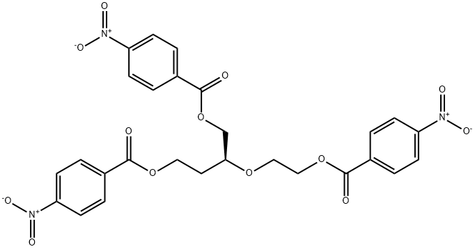 1,4-Butanediol, 2-2-(4-nitrobenzoyl)oxyethoxy-, bis(4-nitrobenzoate) (ester), (S)- 结构式