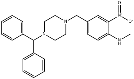 4-[[4-(diphenylmethyl)piperazin-1-yl]methyl]-N-methyl-2-nitroaniline Structure