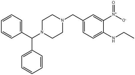 4-[[4-(diphenylmethyl)piperazin-1-yl]methyl]-N-ethyl-2-nitroaniline 结构式