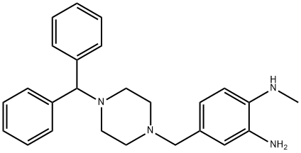 4-[[4-(diphenylmethyl)piperazin-1-yl]methyl]-N-methylbenzene-1,2-diamine 结构式