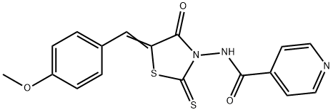 N-[5-[(4-Methoxyphenyl)methylene]-4-oxo-2-thioxo-3-thiazolidinyl]-4-pyridinecarboxamide 结构式
