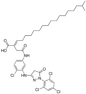 2-[2-[[4-chloro-3-[[4,5-dihydro-5-oxo-1-(2,4,6-trichlorophenyl)-1H-pyrazol-3-yl]amino]phenyl]amino]-2-oxoethyl]isoicosenoic acid Structure