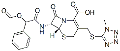 [6R-(6alpha,7beta)]-7-[(formyloxy)phenylacetamido]-3-[[(1-methyl-1H-tetrazol-5-yl)thio]methyl]-8-oxo-5-thia-1-azabicyclo[4.2.0]oct-2-ene-2-carboxylic acid Structure