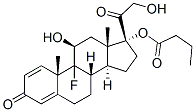 9-fluoro-11beta,17,21-trihydroxypregna-1,4-diene-3,20-dione 17-butyrate 结构式