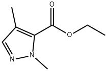乙基1,4-二甲基-1H-吡唑-5-羧酸乙酯 结构式