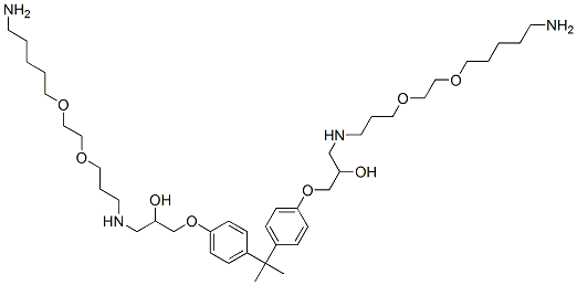 1,1'-[(1-Methylethylidene)bis(4,1-phenyleneoxy)]bis[3-[[3-[2-[(5-aminopentyl)oxy]ethoxy]propyl]amino]-2-propanol] 结构式