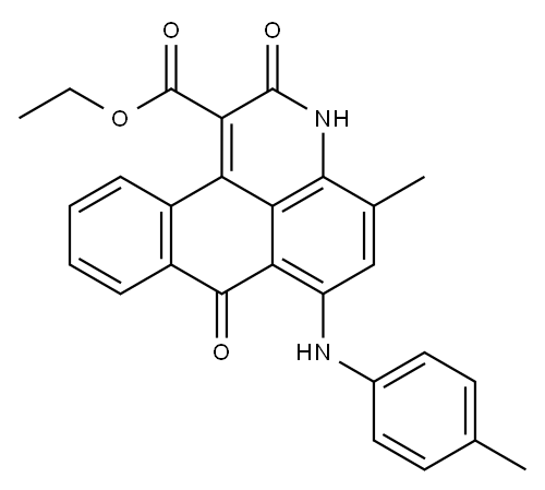 ethyl 2,7-dihydro-4-methyl-6-[(4-methylphenyl)amino]-2,7-dioxo-3H-dibenz[f,ij]isoquinoline-1-carboxylate Structure
