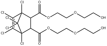 1,4,5,6,7,7-Hexachlorobicyclo[2.2.1]hept-5-ene-2,3-dicarboxylic acid bis[2-(2-hydroxyethoxy)ethyl] ester 结构式
