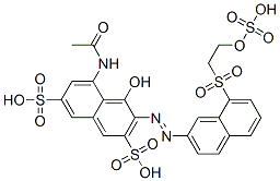 5-(Acetylamino)-4-hydroxy-3-[[8-[[2-(sulfooxy)ethyl]sulfonyl]-2-naphthalenyl]azo]-2,7-naphthalenedisulfonic acid Structure