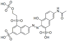 7-acetamido-4-hydroxy-3-[[6-sulpho-8-[[2-(sulphooxy)ethyl]sulphonyl]-2-naphthyl]azo]naphthalene-2-sulphonic acid Structure