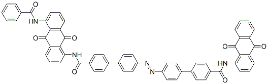 4'-[[4'-[[[5-(benzoylamino)-9,10-dihydro-9,10-dioxo-1-anthryl]amino]carbonyl][1,1'-biphenyl]-4-yl]azo]-N-(9,10-dihydro-9,10-dioxo-1-anthryl)[1,1'-biphenyl]-4-carboxamide 结构式