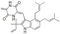 (Z)-3-[[2-(1,1-Dimethyl-2-propenyl)-4,5-bis(3-methyl-2-butenyl)-1H-indol-3-yl]methylene]-6-methylene-2,5-piperazinedione 结构式