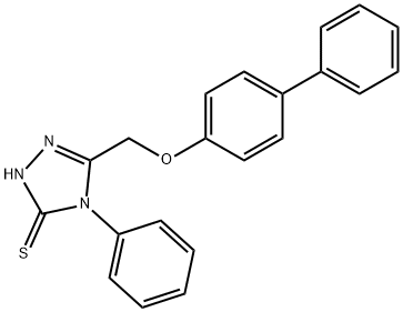 s-Triazole-2-thiol, 5-(4-biphenylyloxymethyl)-1-phenyl- 结构式