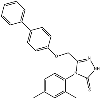 s-Triazole-2-thiol, 5-(4-biphenylyloxymethyl)-1-(2,4-dimethylphenyl)- Structure