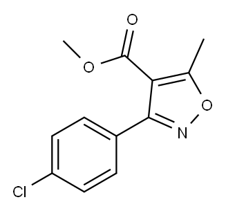 4-Isoxazolecarboxylic acid, 3-(4-chlorophenyl)-5-Methyl-, Methyl Structure