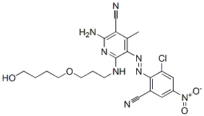 2-amino-5-[(2-chloro-6-cyano-4-nitrophenyl)azo]-6-[[3-(4-hydroxybutoxy)propyl]amino]-4-methylnicotinonitrile|