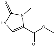 1-甲基-2-硫基-1H-咪唑-5-羧酸甲酯, 68892-07-9, 结构式