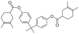 Bis(3,4-dimethyl-3-cyclohexene-1-carboxylic acid)(1-methylethylidene)bis(4,1-phenylene) ester 结构式