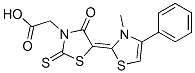 5-(3-methyl-4-phenylthiazol-2(3H)-ylidene)-4-oxo-2-thioxothiazolidin-3-acetic acid Structure