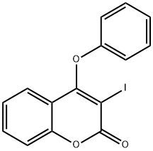 3-Iodo-4-phenoxy-2H-1-benzopyran-2-one 结构式