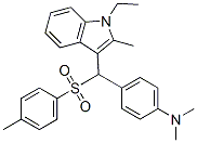 4-[(1-Ethyl-2-methyl-1H-indol-3-yl)[(4-methylphenyl)sulfonyl]methyl]-N,N-dimethylbenzenamine 结构式