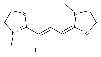 4,5-dihydro-3-methyl-2-[3-(3-methylthiazolidin-2-ylidene)prop-1-enyl]thiazolium iodide Structure